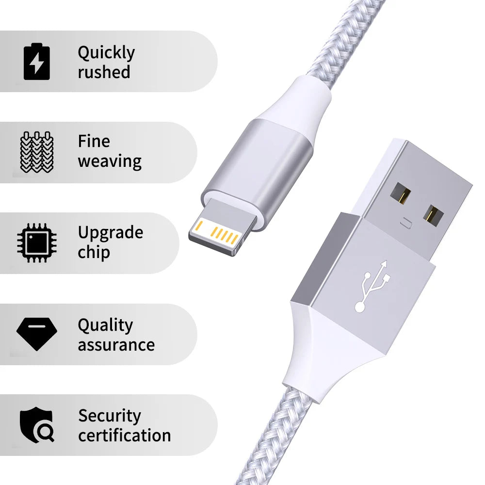 5Packs USB To Lightning Cable For IPhone, Fast Charging Cable Data