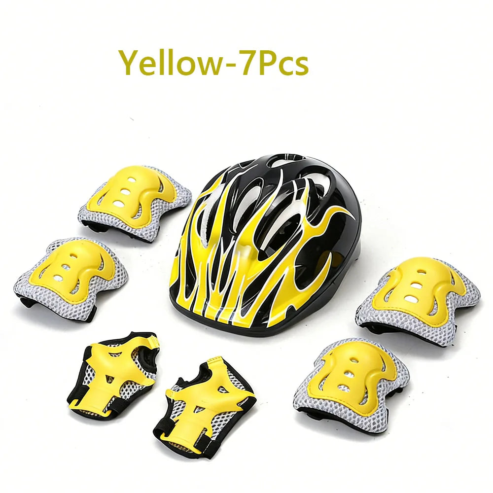 Kids Bike Helmet, Toddler Helmet for Youth Adult, Knee Pad Elbow Pad Wrist Guard Protective Gear Set for Bike