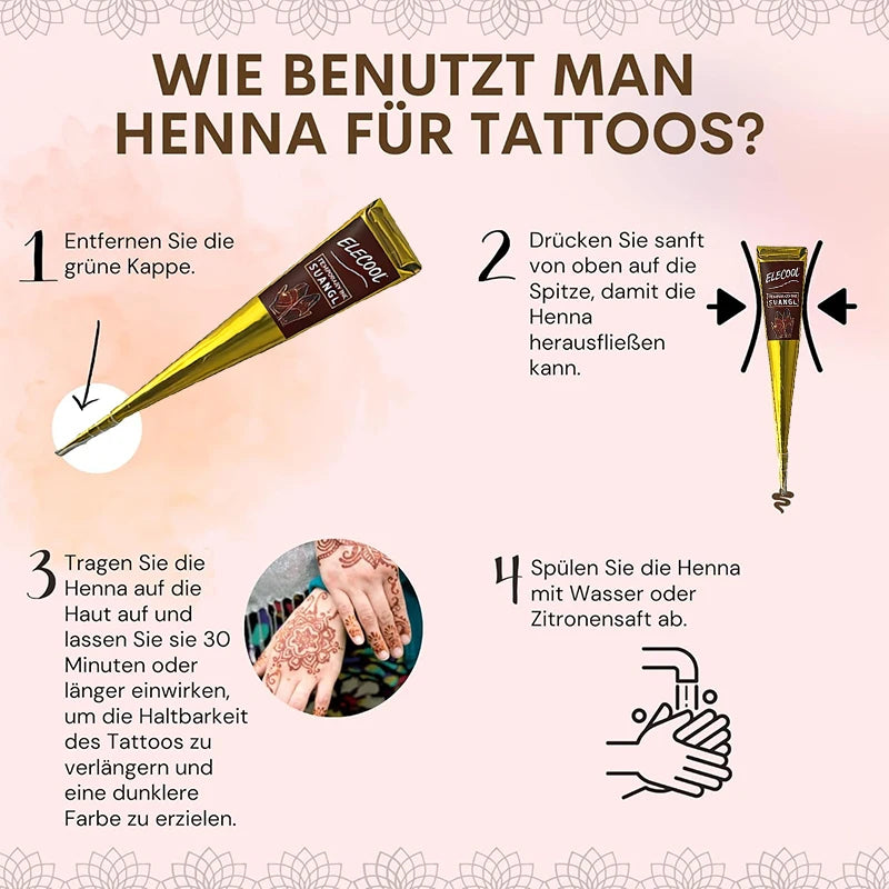 Indian Henna Brown Tattoo Paste Temporary Henna Cones for Tattoo Body Art Sticker Special Body Art Paint Red Black Henna