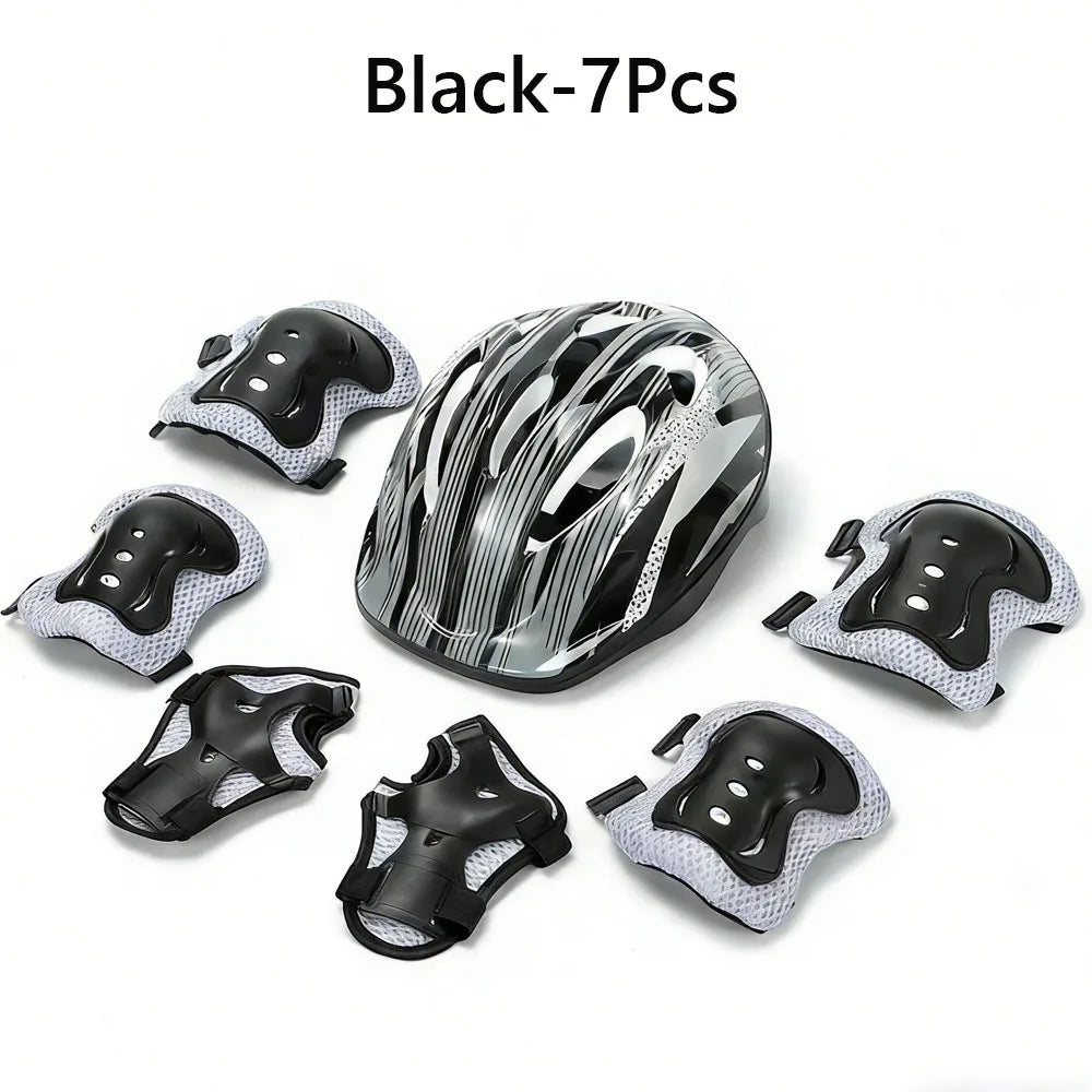 Kids Bike Helmet, Toddler Helmet for Youth Adult, Knee Pad Elbow Pad Wrist Guard Protective Gear Set for Bike