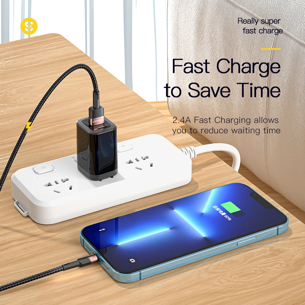 Essager USB Cable For Iphone14 13 12 11 Pro Max Xs Xr X SE 8 7 6 Plus