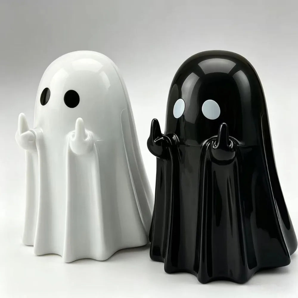 1-5Pcs Cute Middle Finger Ghost Statue, Halloween Ghost Festival