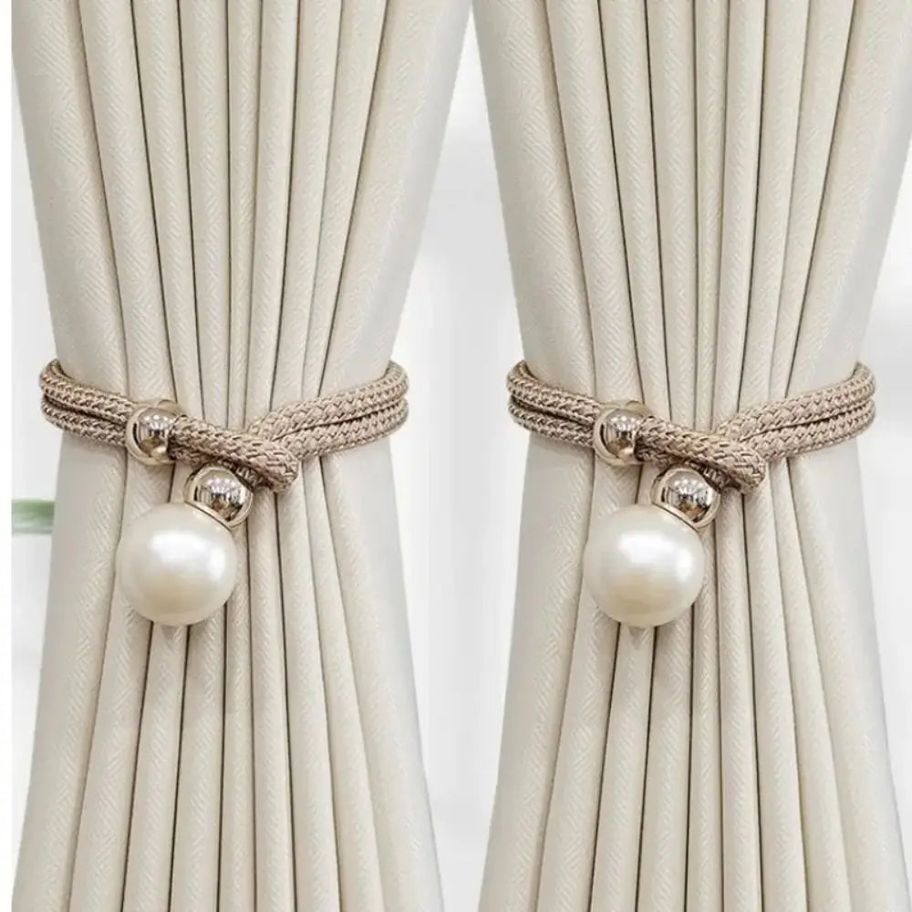1PC Adjustable Pearl Curtain Clip Buckle Curtain Holder Pearl Binding Hook Home Decoration Accessories Curtain Tieback