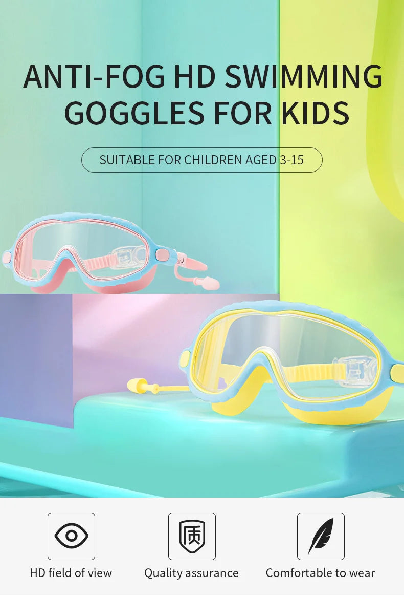 Kids Swimming Goggles for Boys & Girls (3-15 Years)