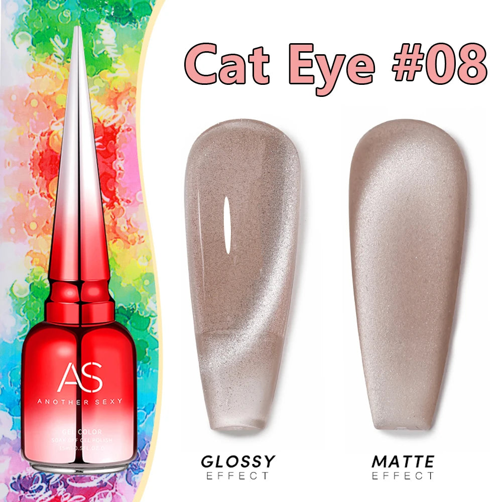 AS 15ml Cat Magnetic Gel Nail Polish Cat Eye Glitter