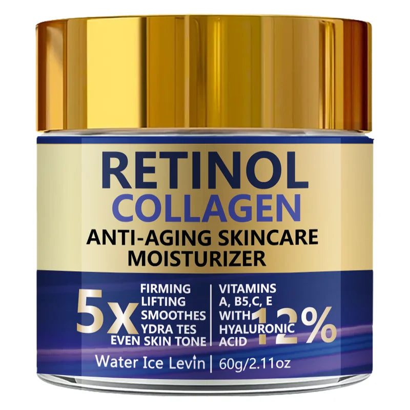 Retinol Collagen Hyaluronic Acid. Anti-Aging Moisturizer 5X Firming Lift.