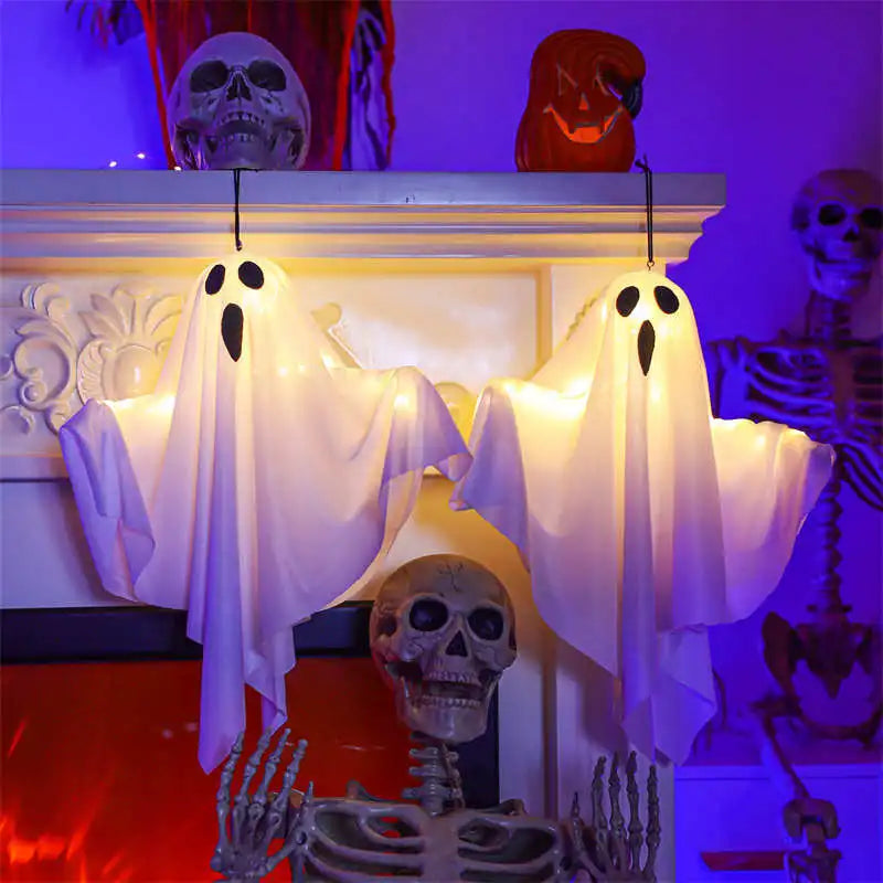 Halloween Glowing White Ghost LED Hanging Ghosts Horror Props