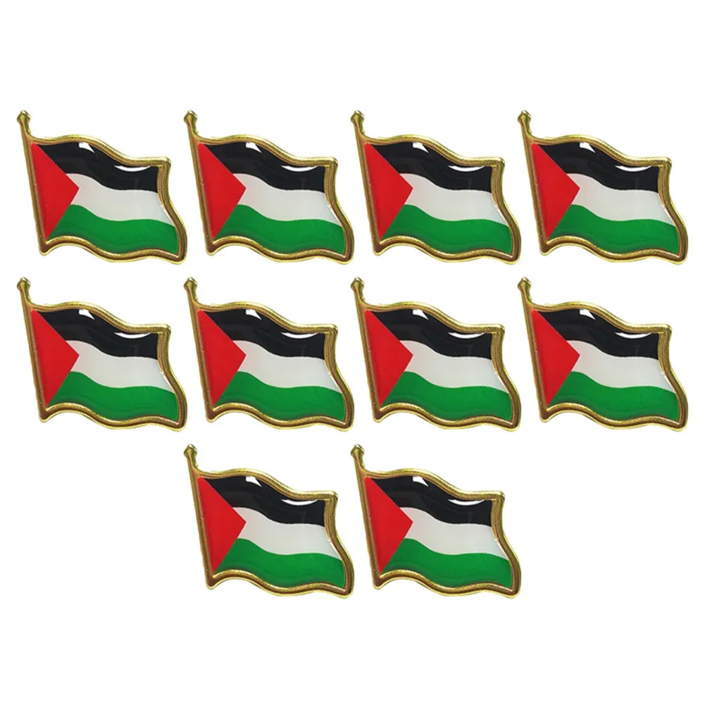 5-80Pcs Palestine Metal Flag Lapel Pin Badges For Clothes Backpack Brooch Delicate Souvenir Badge Pin Palestinian Brooch Gifts