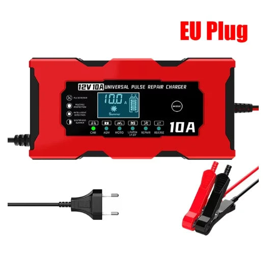 12V 10A Battery Charger Automotive Battery Lead-acid Lithium Iron Fast Charging