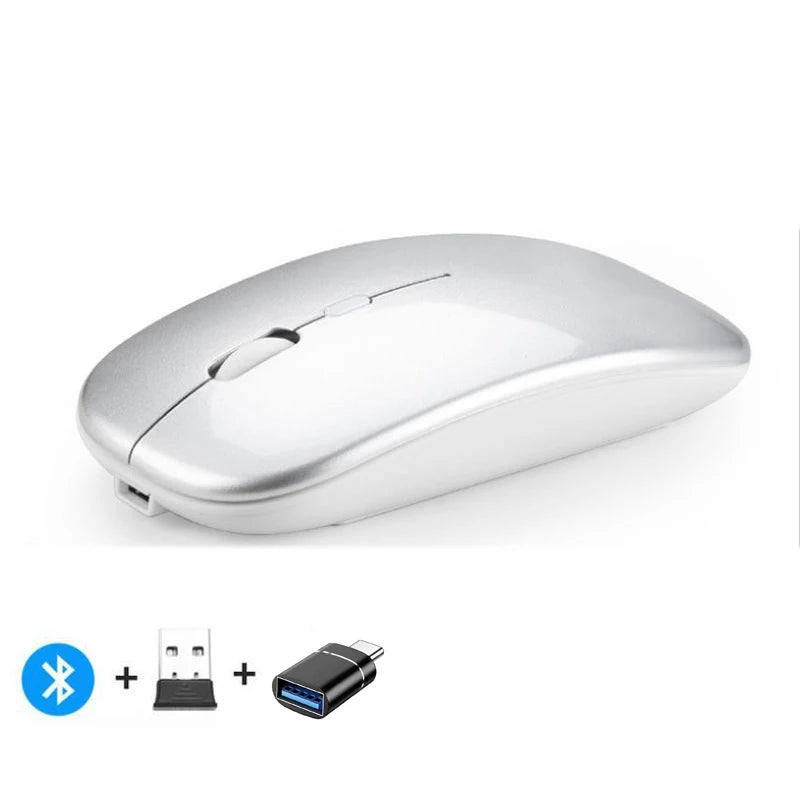 Rechargeable Wireless Mouse Bluetooth-compatible 2.4GHz
