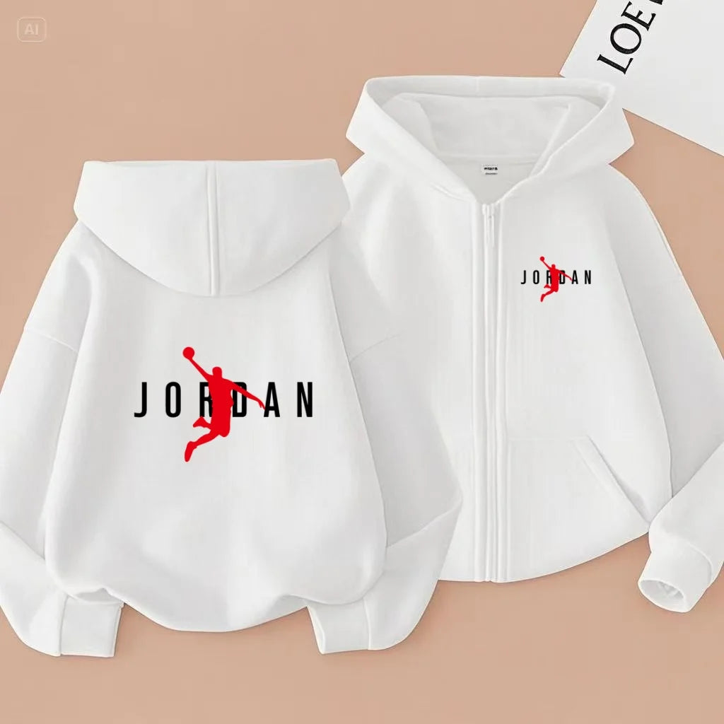 kids Autumn Winter Sweatshirt Basketball Charming Clothing Zipper Style Hoodie Girl Boy