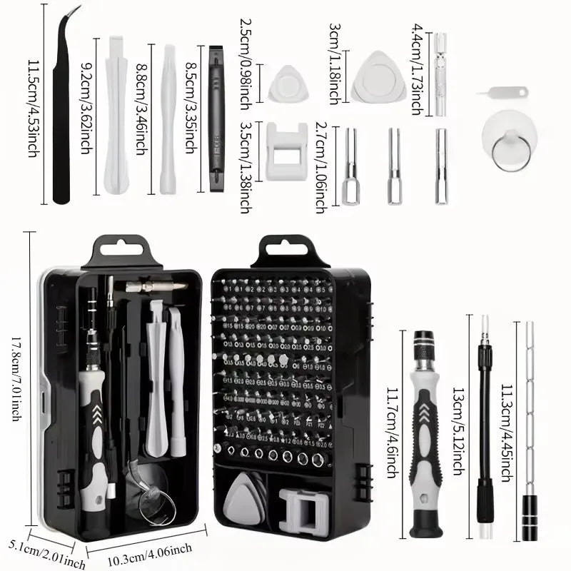 115‑in‑1 Magnetic Screwdriver Set High Hardness Bits Multi‑Repair Tool Kit