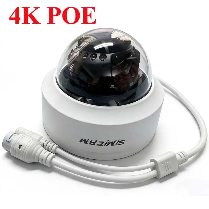 4K Video Surveillance Camera POE Doms Dome IP Onvif Audio 48V