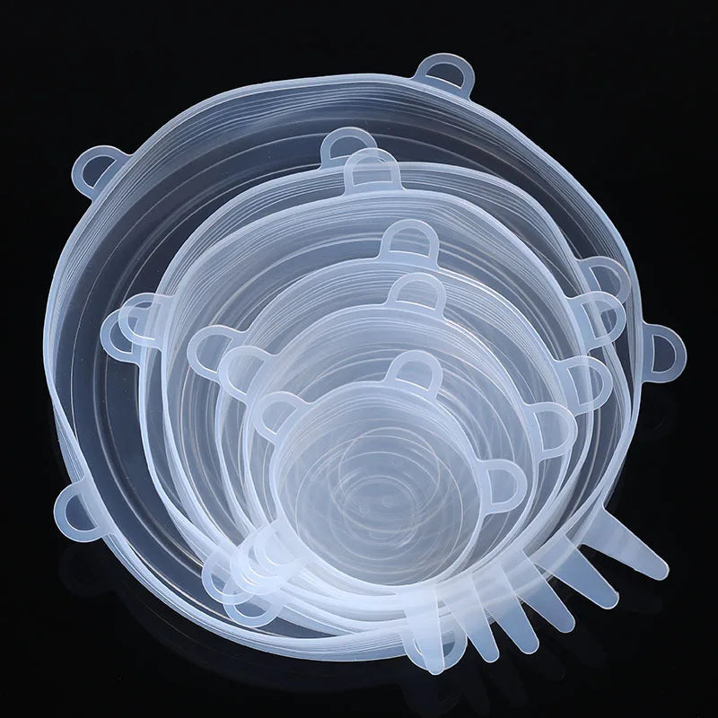 6pcs/set Silicone Covers Adaptable Silicone Lids Silicone Caps for Food