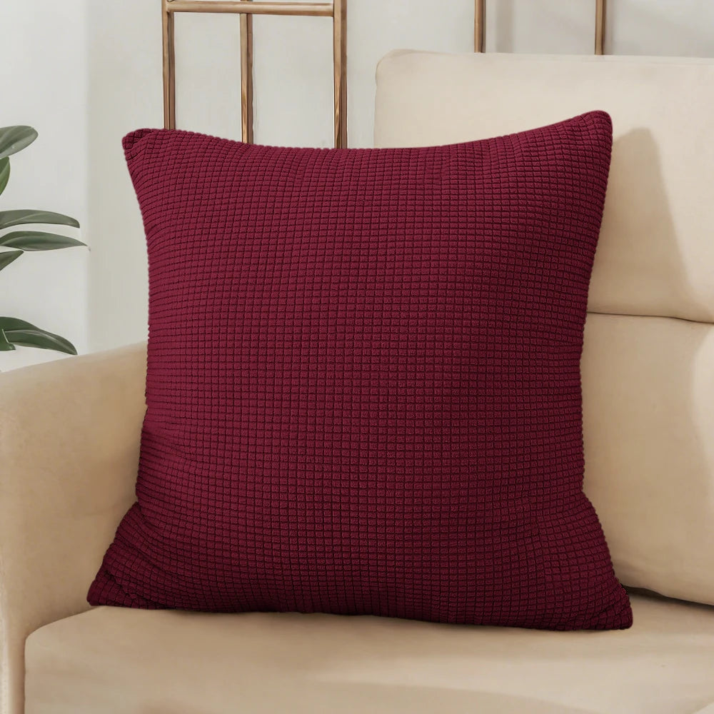 40x40 45x45 50x50 Solid Color Jacquard Pillow Cover for Sofa Office Waist Cushion Cover Home Decorative Pillowcase Decoration
