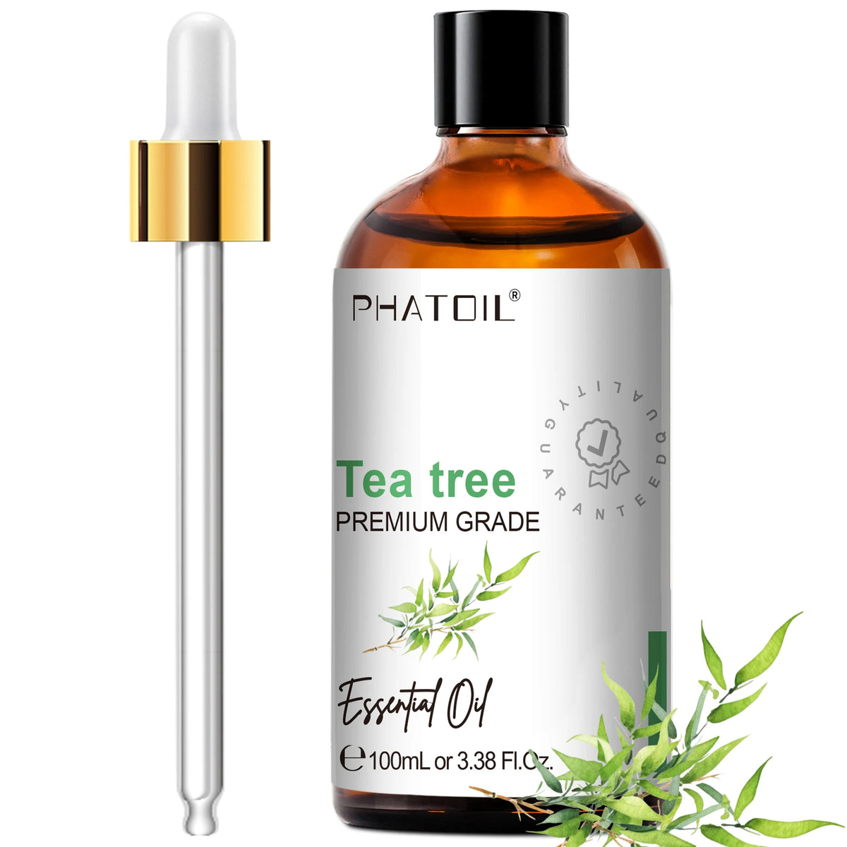 PHATOIL 100ml(3.38 fl.Oz) Eucalyptus Peppermint Tea tree Vanilla Bergamot Aromatherapy Essential Oil For Diffuser,Candle Making