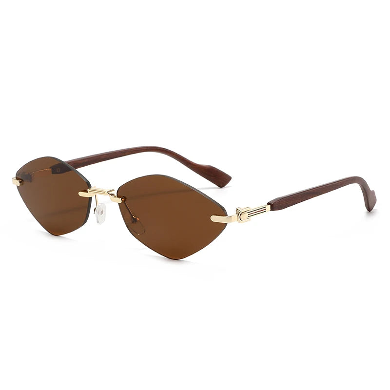 Rimless Diamond Shape Women Sunglasses 2026 Vintage New in Sunglasses Trendy Girls Sun Glasses Очки Солнечные Женские