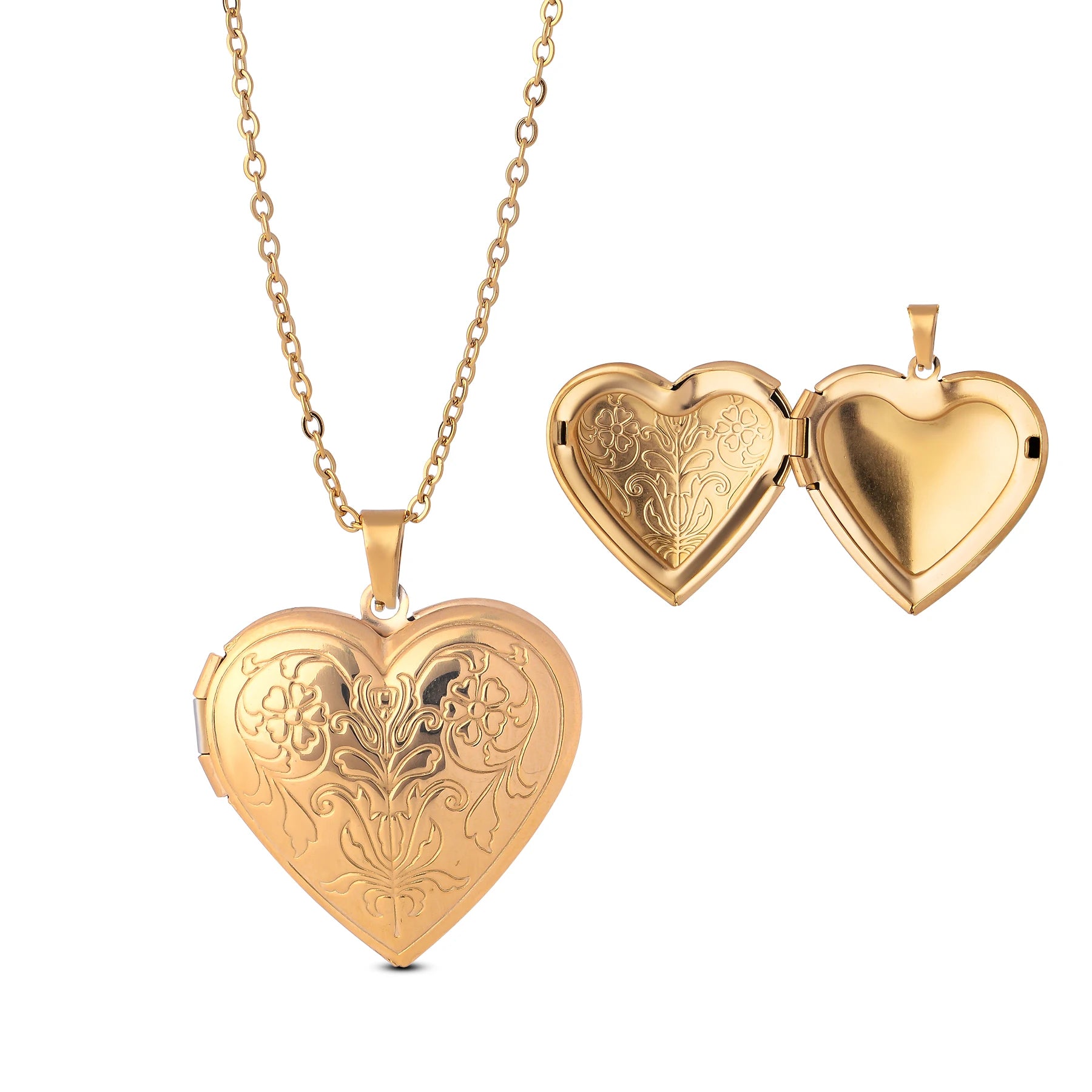 Fashion Stainless Steel Love Heart Locket Pendants Can Place Photos Necklace For Friend Family Customized Jewelry Gifts