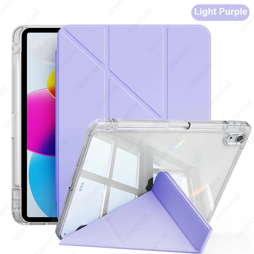 Case for iPad 10th 10.9 A16 11th Gen, Air 11 M2 3 4 air 10.9, Pro 11 M5, 9/8/7th 10.2, 5/6th 9.7, mini 6/7 Y-Shaped Stand Cover