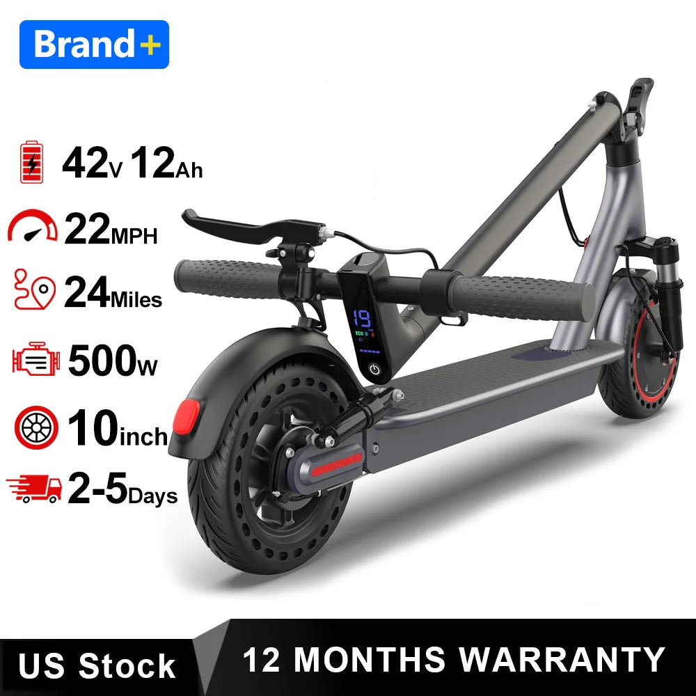 2026 NEW 10‘’ Electric Scooter for Adults,500W Powerful Motor,24 Miles Long Range,Dual Braking System,22Mph Max Speed