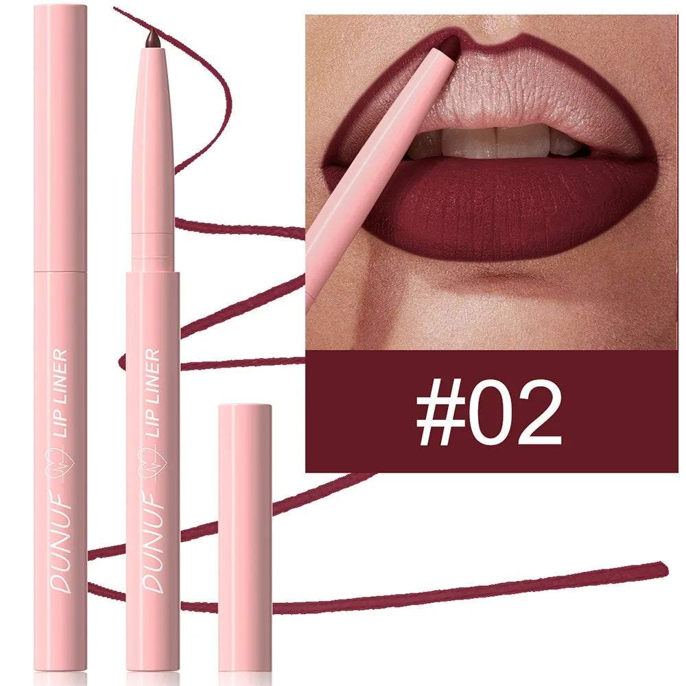 Multi Color Matte Lip Liner Crayon, Velvet Waterproof Lip Pencil