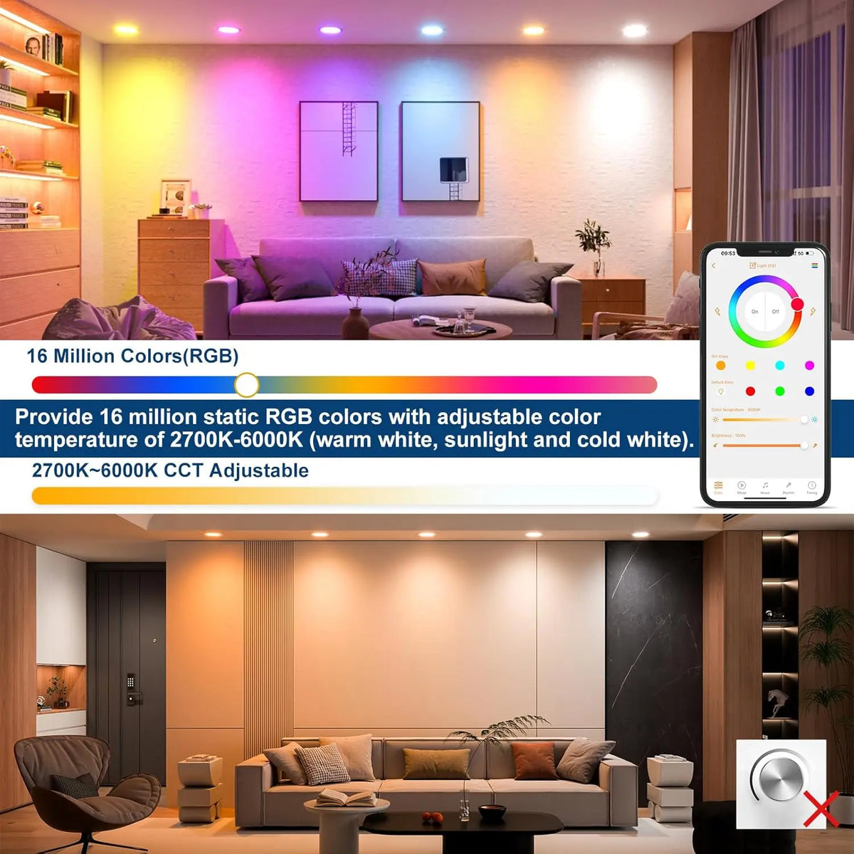 TUYA Downlight WIFI, 10W Smart LED Dimming Spot Light