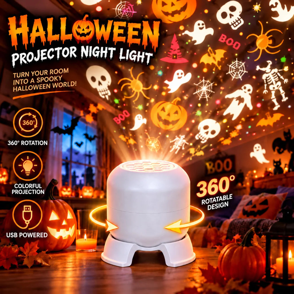 Halloween Projector Led Night Lights USB Dynamic Rotating