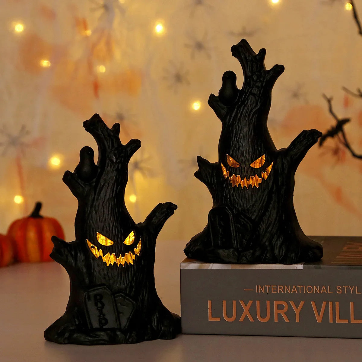 Light Up Halloween Tree Decoration Creepy Tree Figurine