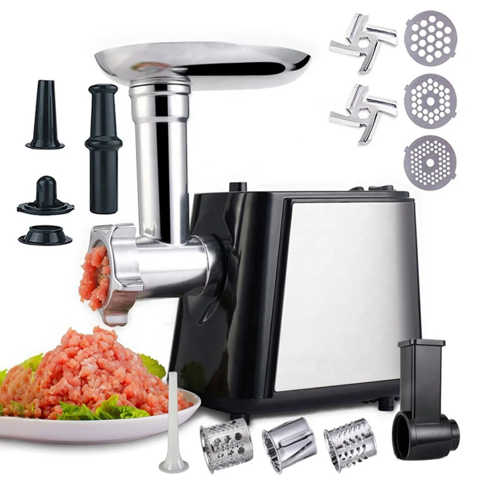 1000W Electric Meat Grinder Heavy Duty Meat Mincer Sausage Stuffer Machine 220V Stainless Steel Food Grinder Stand Mixer