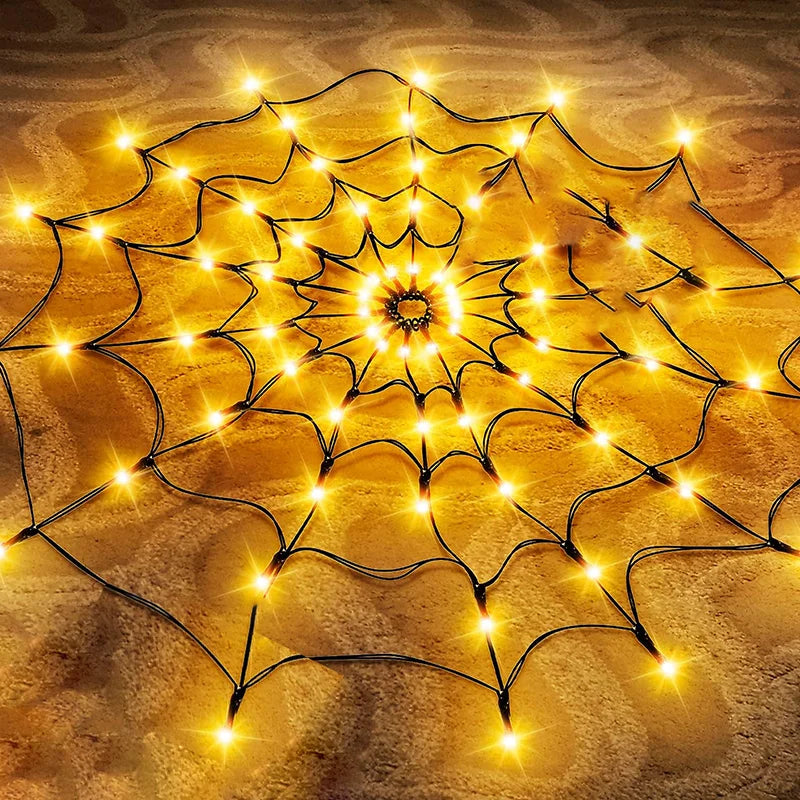 Halloween LED String Light Spider Web Ghost Festival