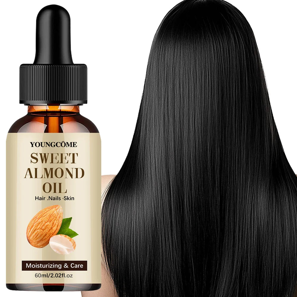 Sweet Almond Oil, Cold Pressed Pure Nourishing Moisturizing for Hair Skin