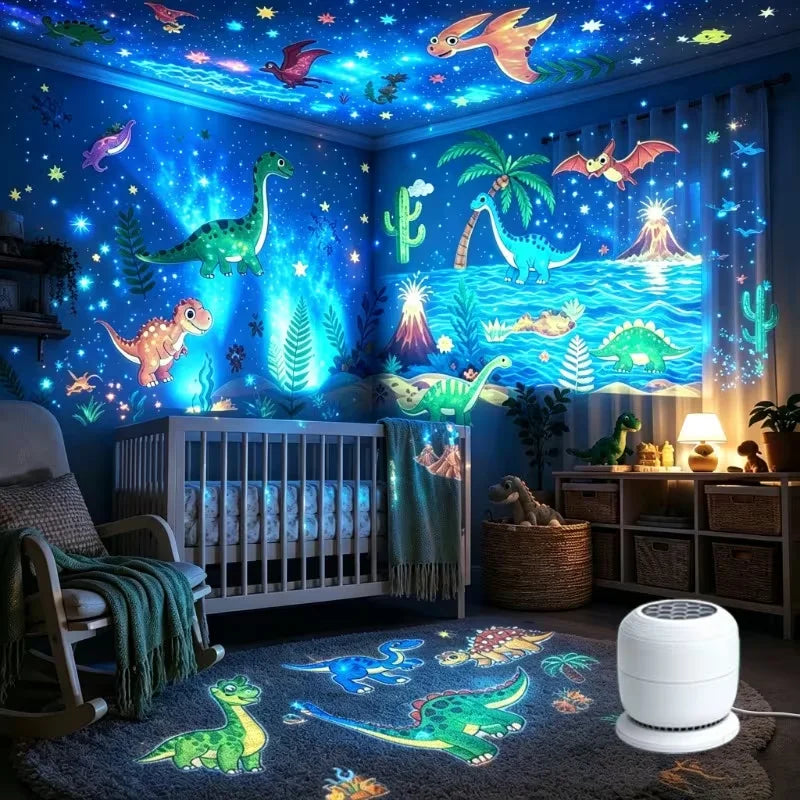 Mini 360° Rotating Night Light Projector – USB Jurassic Dinosaur
