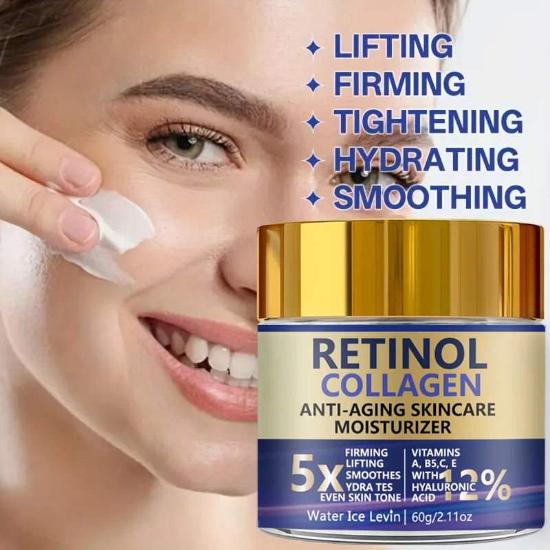 Retinol Collagen Hyaluronic Acid. Anti-Aging Moisturizer 5X Firming Lift.