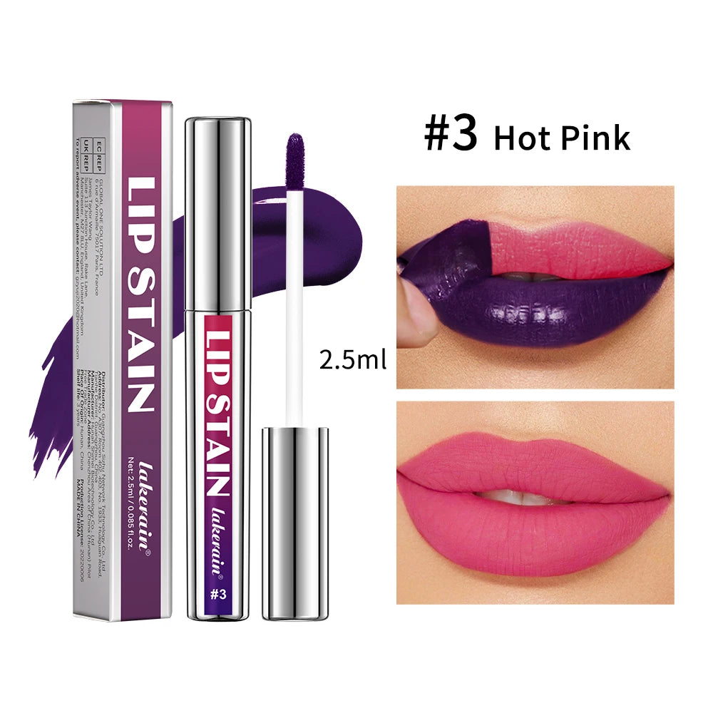 Peel Off Lip Stain Gloss 3 Colors Long Lasting Waterproof Non-stick Cup Lip Glosses Transfer Proof Natural Pink Lip Stain Makeup