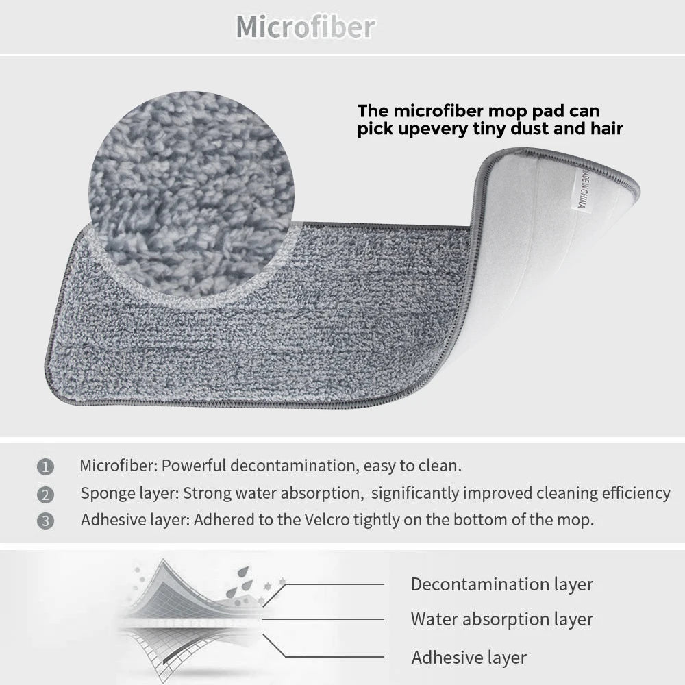 Magic Floor Cleaning Sweeper Brooms With Microfiber Pads 360° Rotation