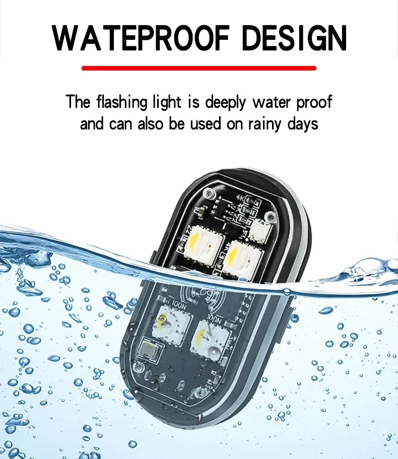 RGB Led Car Strobe Lights Motorcycle LED Flash Position Wireless Light