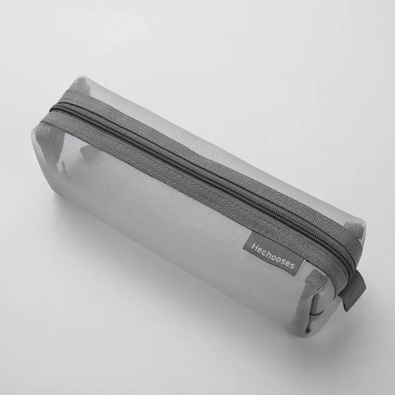 Mesh Pencil Case Transparent Pens Pouch Cute Simple