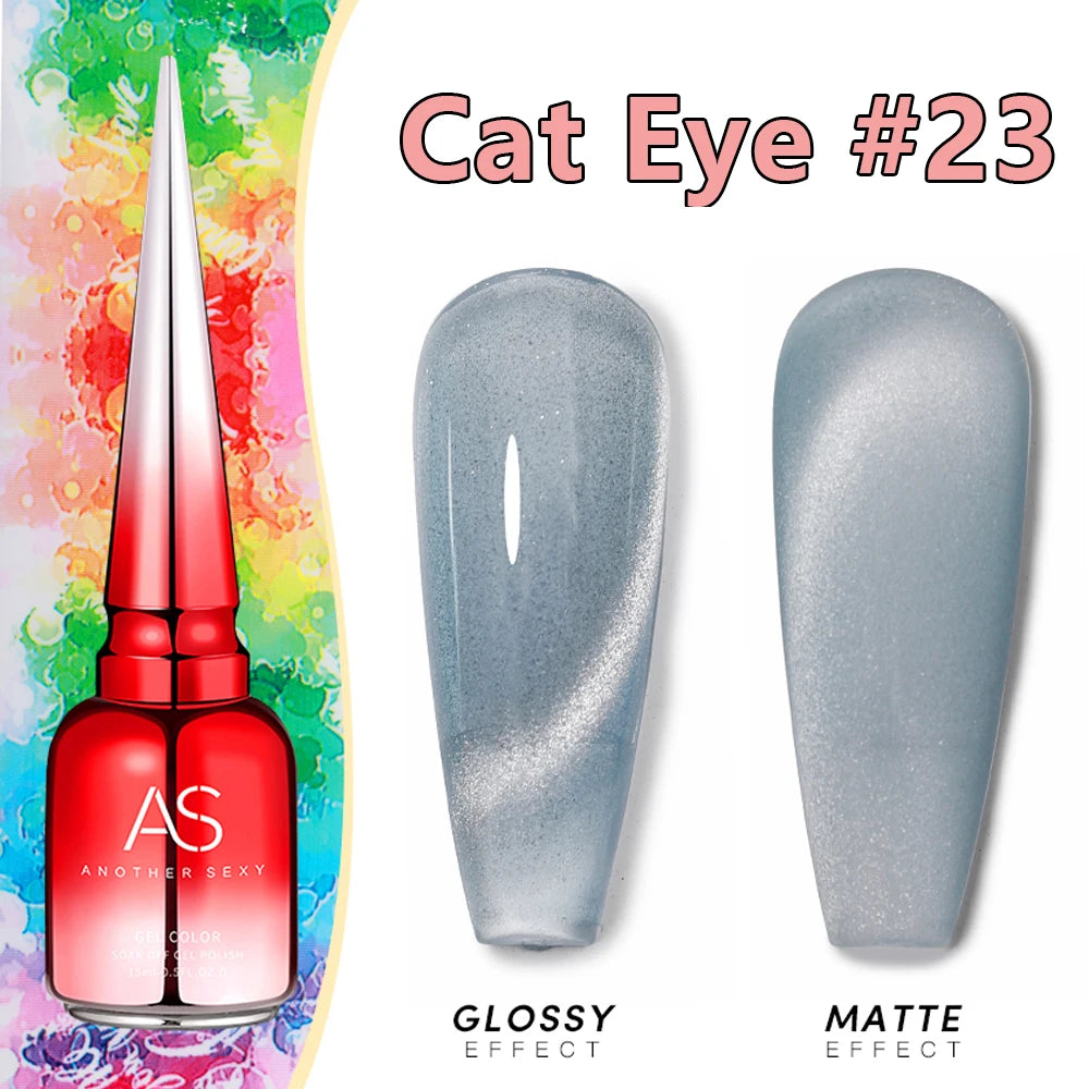AS 15ml Cat Magnetic Gel Nail Polish Cat Eye Glitter