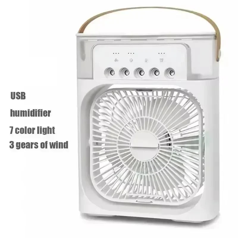 Fan Portable Air Cooler Conditioner Humidifier with 500mL Water Tank Quite Mist Water Spray Fan for Home Room Camping Car Office