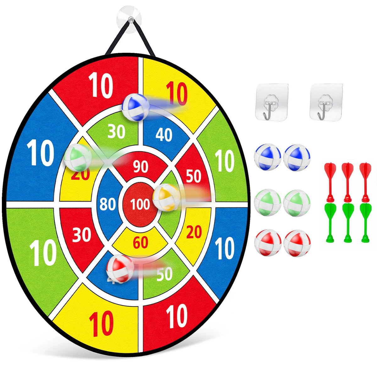 73.66cm Large Dart board for Kids with Sticky Balls Indoor Outdoor Fun Family Party Game