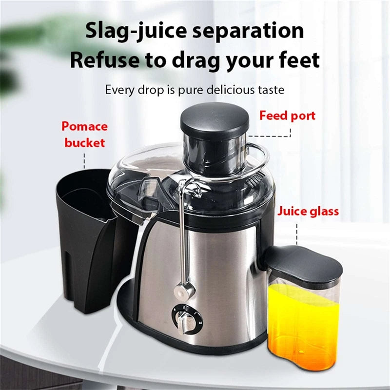 Electric Juicer Machine Stainless Steel Centrifugal 3inch Big Mouth Fruits And Vegetable Juice Extractor 2 Speeds Mixer Blender