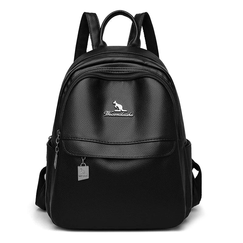 2024 New Women's Shoulder Bag High Quality Leather Backpack Luxury Designer Brand Backpack Large Capacity Girl Travel Book Bag
