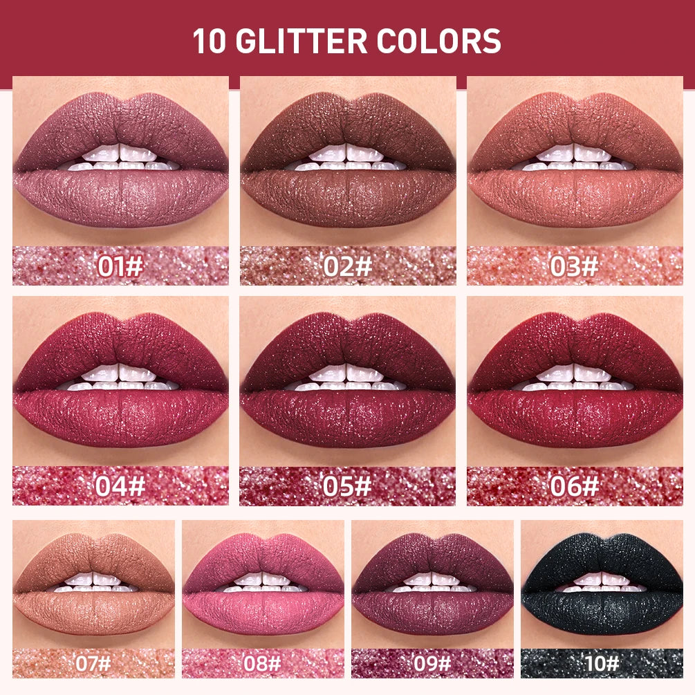 QIBEST Waterproof Diamond Shimmer Glitter Lipgloss