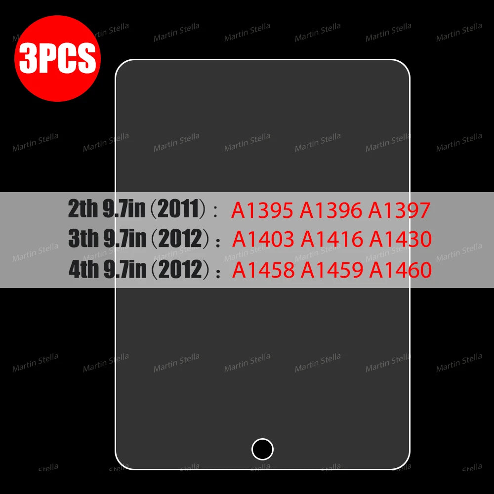 9H 3pcs Tempered Glass Screen Protector For iPad Pro 11 10th 9th Generation 8th 7 6 5 4 3 2 iPad Air 5 4 Mini 6 Pro 10.5 9.7