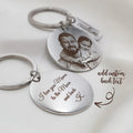 Stainless Steel Engraved Personalized Photo Keychain, Customizable Text Keychain, Customizable Round Family Keychain, Personalized Jewelry