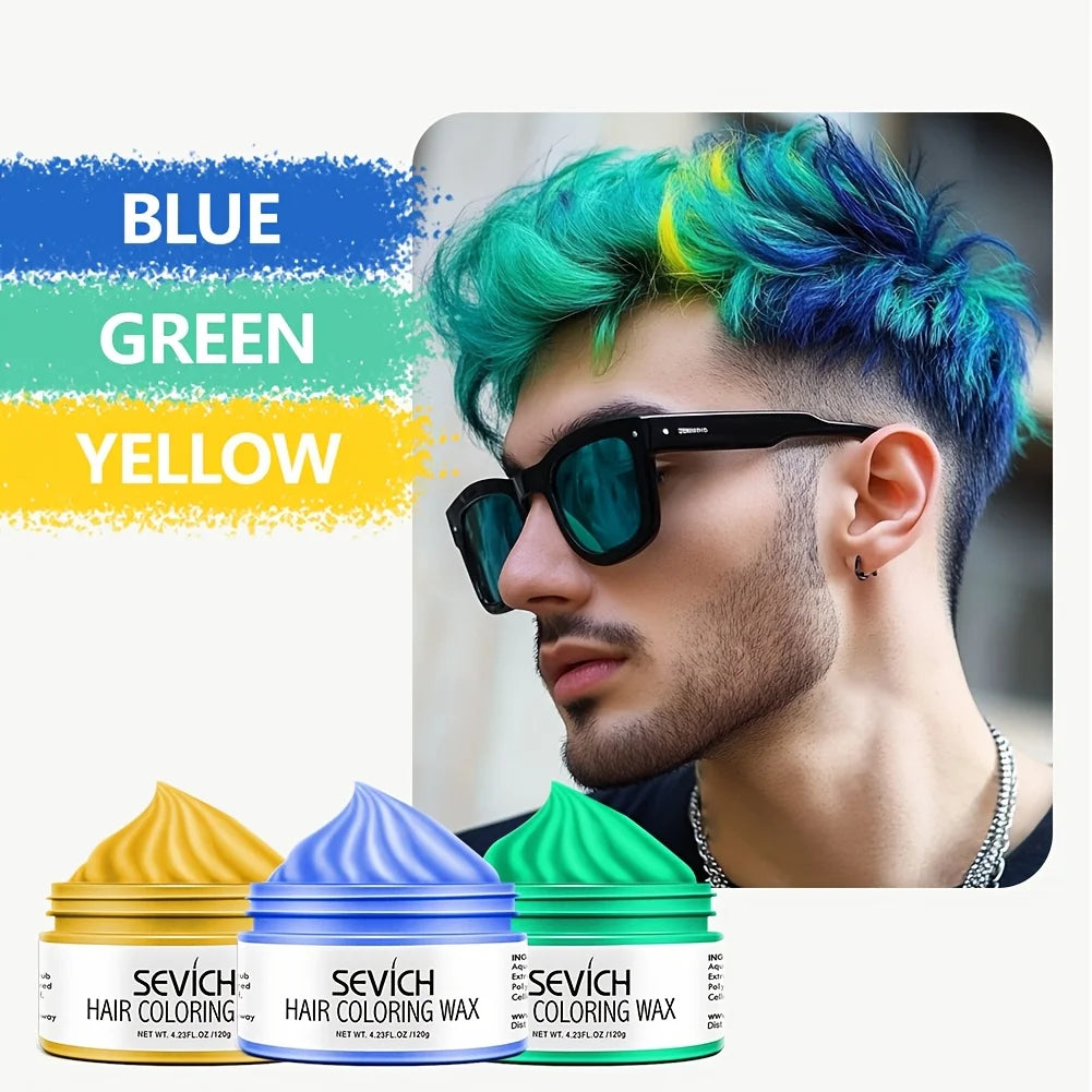 SEVICH DIY Hairs Dyed Mud Hair Colour Wax Easy To Wash Long Lasting Dye for Eyebrow Beards Coloring Temporary Hair Colour Cream