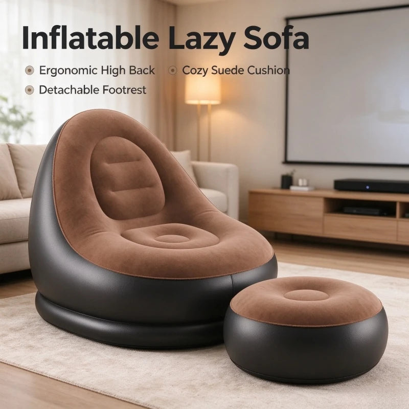 Stocking Stuffers Inflatable Lazy Couch Sofa Set, Foldable Recliner