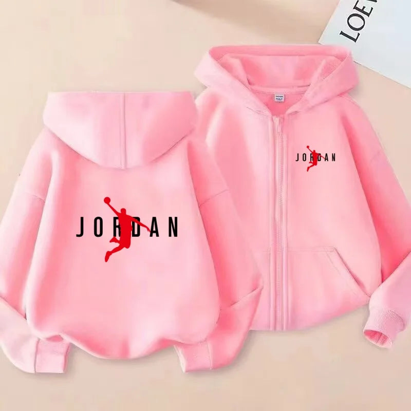 kids Autumn Winter Sweatshirt Basketball Charming Clothing Zipper Style Hoodie Girl Boy