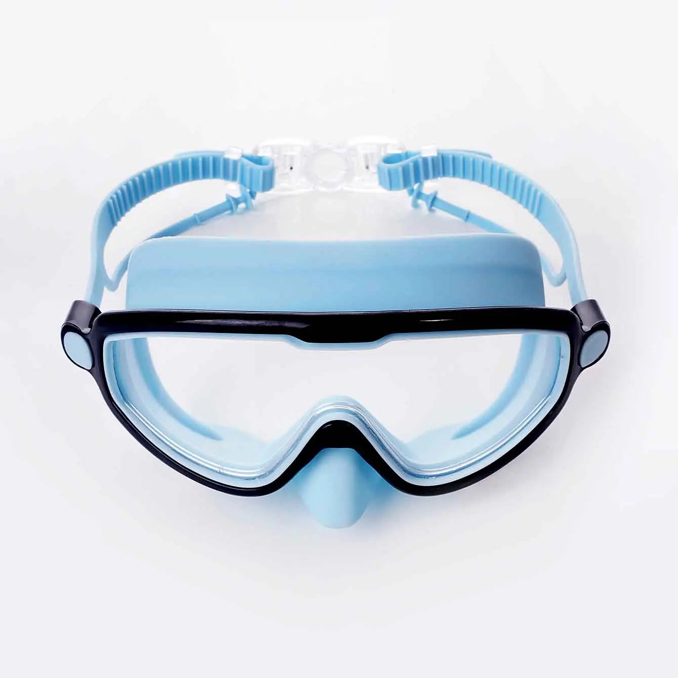 1PC Swim Goggles with Nose Cover, Wide View Anti-Fog UV Protection Swimming Mask