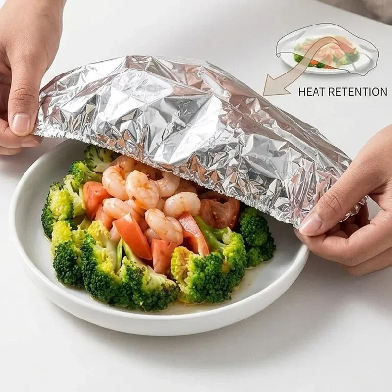 60/10PCS Aluminum Foil Bowl Cover Kitchen Food Preservation Wraps Reusable